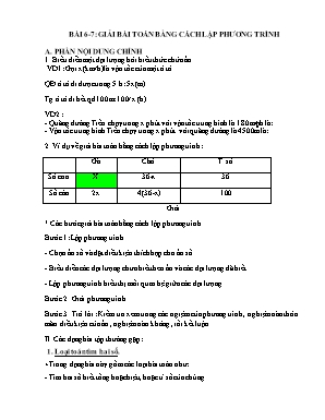 Bài tập Toán Lớp 6 - Bài 6+7 Giải bài toán bằng cách lập phương trình